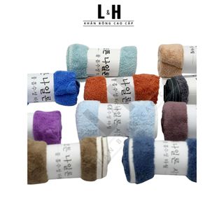 Khăn Mặt Lông Cừu Kẻ Viền To, KT 30x50cm