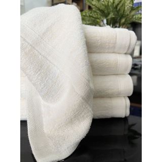 Khăn tắm trắng Kẻ mờ sọc vàng Nâu trắng, siêu đẹp, KT 50x100cm, 200g