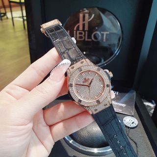 ĐỒNG HỒ CẶP CAO CẤP HUPOT MẶT FULL HỘT NIỀNG ĐỒNG