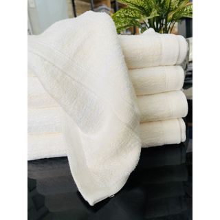 Khăn tắm trắng Kẻ mờ sọc vàng Nâu trắng, siêu đẹp, KT 50x100cm, 200g