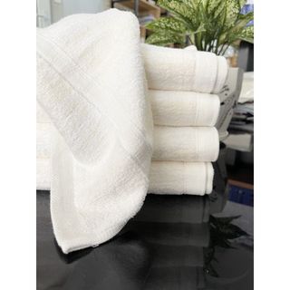 Khăn Tắm Trắng Cotton Siêu Thấm Hút KT 50x100cm, 200g