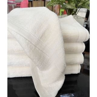 Khăn Tắm Trắng Cotton Siêu Thấm Hút KT 50x100cm, 200g