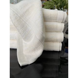 Khăn tắm trắng Kẻ mờ sọc vàng Nâu trắng, siêu đẹp, KT 50x100cm, 200g
