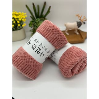 Khăn Lau Đầu, Gội Đầu, Lông Cừu, Hạt Gạo, KT 35x75cm