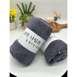 Khăn Lau Đầu, Gội Đầu, Lông Cừu, Hạt Gạo, KT 35x75cm