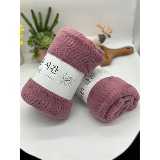 Khăn Lau Đầu, Gội Đầu, Lông Cừu, Hạt Gạo, KT 35x75cm