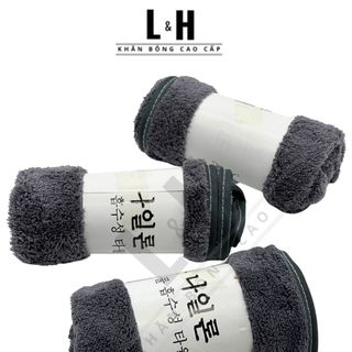 Khăn Mặt Lông Cừu Cao Cấp, Kẻ Viền Chìm, KT 30x50cm