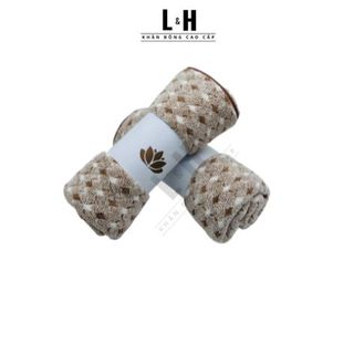 Khăn tắm lông cừu cao cấp, Hoa trám nhỏ, KT 50x100cm