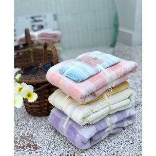 Combo 6 chiếc khăn tắm, lau đầu xuất nhật MJ, KT 35x85cm Mix màu