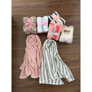 Set 5 khăn tắm, gội MJ xuất nhật quà tặng sang trọng, KT 35x90cm