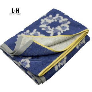 Khăn tắm cotton xuất nhật MJ Organic, họa tiết lá, 60x120cm, 300g