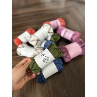 Khăn mặt lông cừu, Kẻ thẳng- hạt gạo, KT 30x50cm