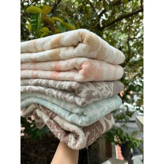 Khăn tắm Nhật MJ, dày, sang trọng, hoa nở, KT 60x120cm, 300g