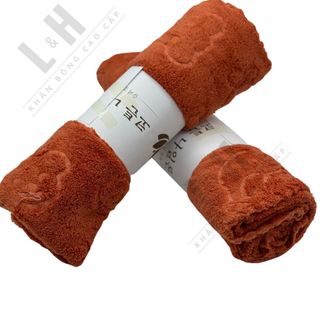 Khăn Tắm Lông Cừu, Hoa Văn Chìm Hình Gấu KT 50x100cm, nặng 200g