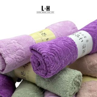 Khăn Tắm Lông Cừu, Hoa Văn Chìm Hình Gấu KT 50x100cm, nặng 200g