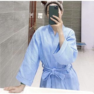 Áo Choàng Tắm, Áo Choàng Ngủ Hàng Cao Cấp 100% Cotton Tổ Ong Dùng Trong Khách Sạn, Nhà Nghỉ, Spa, Đi Biển, Đi Ngủ