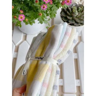 Set 10 Chiếc Khăn Mặt Vuông MJ Siêu Mềm, KT 34x34cm