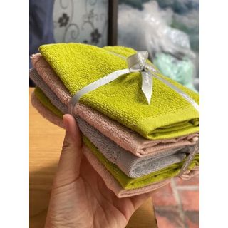 Set 10 chiếc khăn mặt vuông MJ siêu mềm, KT 34x34