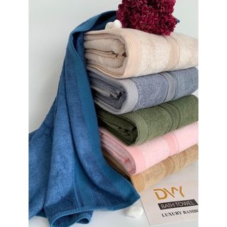 Khăn tắm sợi tre cao cấp xuất dư, mềm mại, màu sắc nhã nhặn, kt 60x120cm, nặng 320g