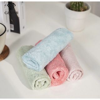 Combo 5 Khăn Mặt Vuông Lông Cừu Cao Cấp Cho Bé, KT 30x30cm