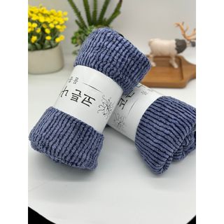 Khăn Tắm, Khăn Lau Đầu Lông Cừu Siêu Mềm Xuất Hàn Cao Cấp Kẻ Tăm, KT 35x75cm