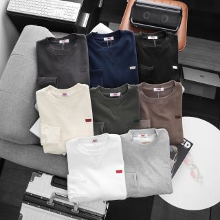 Áo nỉ chân cua tay dài nam cotton 100% chính phẩm dày, mịn, ko xù lông.