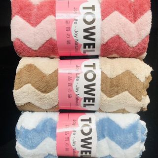 Khăn lau tóc lông cừu, sóng to, KT 35x75cm