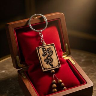 Móc khoá trầm hương khắc laze theo yêu cầu