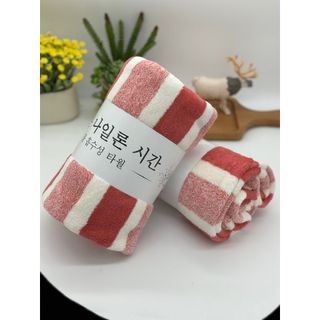 Khăn Tắm Lông Cừu Cao Cấp, Kẻ Mờ, KT 50x100cm