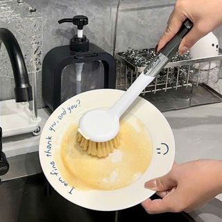 Cọ rửa bát cao cấp giá sỉ – bàn chải nồi chảo đầu cọ tròn sạch mọi góc, tay cầm trong suốt đẹp