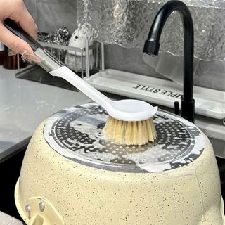 Cọ rửa bát cao cấp giá sỉ – bàn chải nồi chảo đầu cọ tròn sạch mọi góc, tay cầm trong suốt đẹp