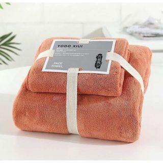 Set 2 Khăn Tắm Lông Cừu Cao Cấp, Trơn, Xuất Hàn Cỡ Lớn Siêu Mềm Mịn Thấm Hút Nước Tốt