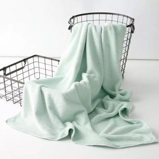 Set 2 Khăn Tắm Lông Cừu Cao Cấp, Trơn, Xuất Hàn Cỡ Lớn Siêu Mềm Mịn Thấm Hút Nước Tốt
