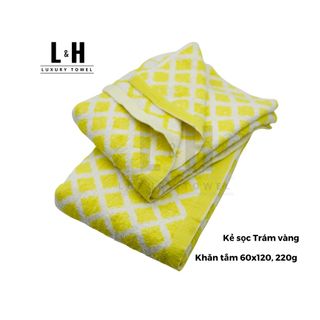 Khăn tắm MJ xuất nhật Organic, Kẻ tăm, KT 60x120cm, Nặng 230g