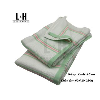 Khăn tắm MJ xuất nhật Organic, Kẻ tăm, KT 60x120cm, Nặng 230g