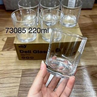 73085 - Bộ 6 Cốc Thủy Tinh 220ml Trắng (THÙNG 12B)