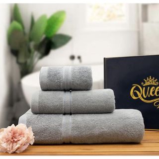 Bộ 3 khăn tắm [SET SANG TRỌNG] Thấm hút, Cotton dày dặn, 1 khăn mặt, 1 lau đầu, 1 tắm 60x120cm
