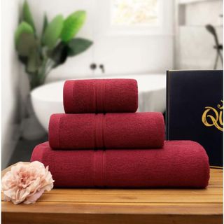 Bộ 3 Khăn Tắm [SET SANG TRỌNG] Cotton Dày Dặn, 1 Khăn Mặt, 1 Lau Đầu, 1 Tắm 60x120cm
