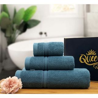 Bộ 3 khăn tắm [SET SANG TRỌNG] Thấm hút, Cotton dày dặn, 1 khăn mặt, 1 lau đầu, 1 tắm 60x120cm