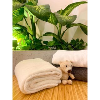 [Siêu rẻ, đẹp] Set 2 khăn kẻ, trơn MJ xuất nhật, Organic, cotton thấm nước tốt, KT 60x120, 210g