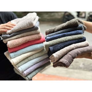 Combo 10 Khăn Gội Đầu Cotton KT 35x80cm, Nặng 120g