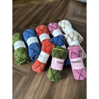 Khăn tắm, khăn lau đầu lông cừu xuất hàn cao cấp, hoa cúc, KT 35x75cm