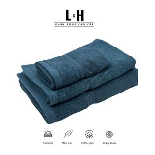 Combo 3 Khăn Tắm Gội Mặt Cao Cấp 100% Cotton Siêu Thấm Hút, Không Sổ Lông, Không Phai Màu