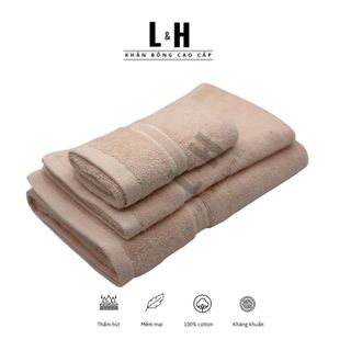 Combo 3 Khăn Tắm Gội Mặt Cao Cấp 100% Cotton Siêu Thấm Hút, Không Sổ Lông, Không Phai Màu