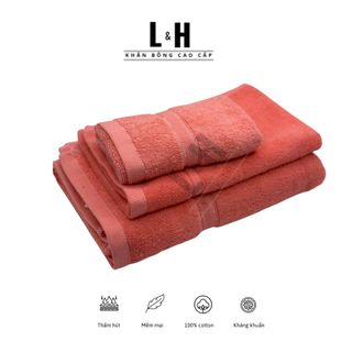 Combo 3 Khăn Tắm Gội Mặt Cao Cấp 100% Cotton Siêu Thấm Hút, Không Sổ Lông, Không Phai Màu