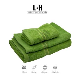 Combo 3 Khăn Tắm Gội Mặt Cao Cấp 100% Cotton Siêu Thấm Hút, Không Sổ Lông, Không Phai Màu