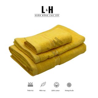 Combo 3 Khăn Tắm Gội Mặt Cao Cấp 100% Cotton Siêu Thấm Hút, Không Sổ Lông, Không Phai Màu