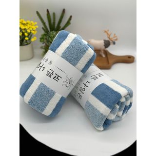 Khăn Tắm, Khăn Lau Đầu, Lông Cừu Kẻ Mờ, KT 35x75cm