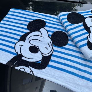 Khăn tắm cho bé MJ Organic, chuột MICKEY KẺ XANH, 60x120cm