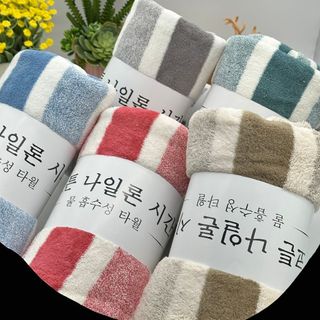 Khăn Tắm, Khăn Lau Đầu, Lông Cừu Kẻ Mờ, KT 35x75cm